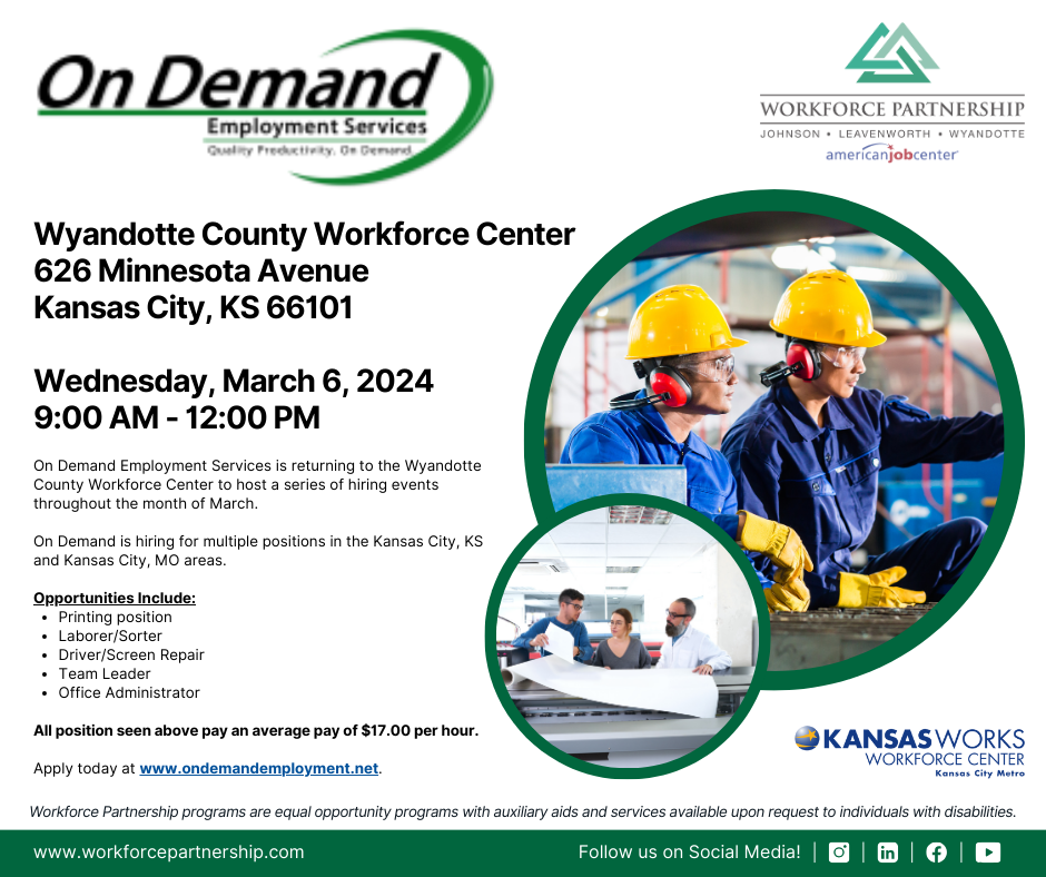 Join us at the On Demand Employment hiring event on March 6th!
