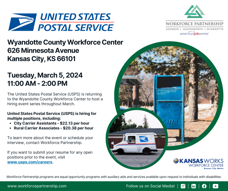 Join us at the USPS hiring event on March 5th!