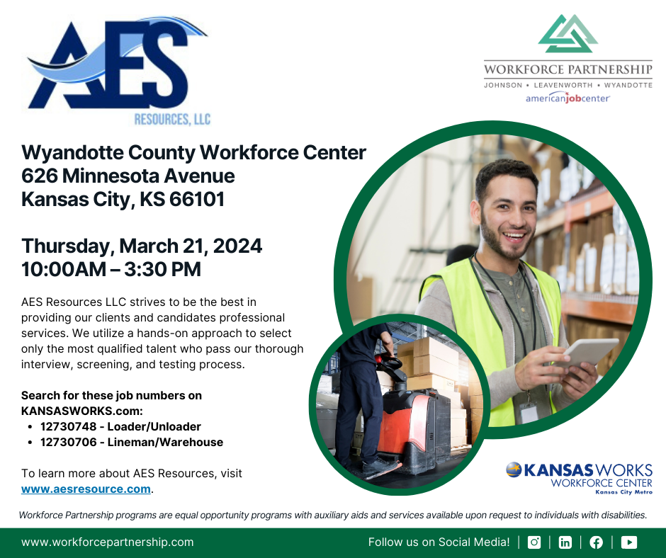 AES Resources hiring event on March 21st!