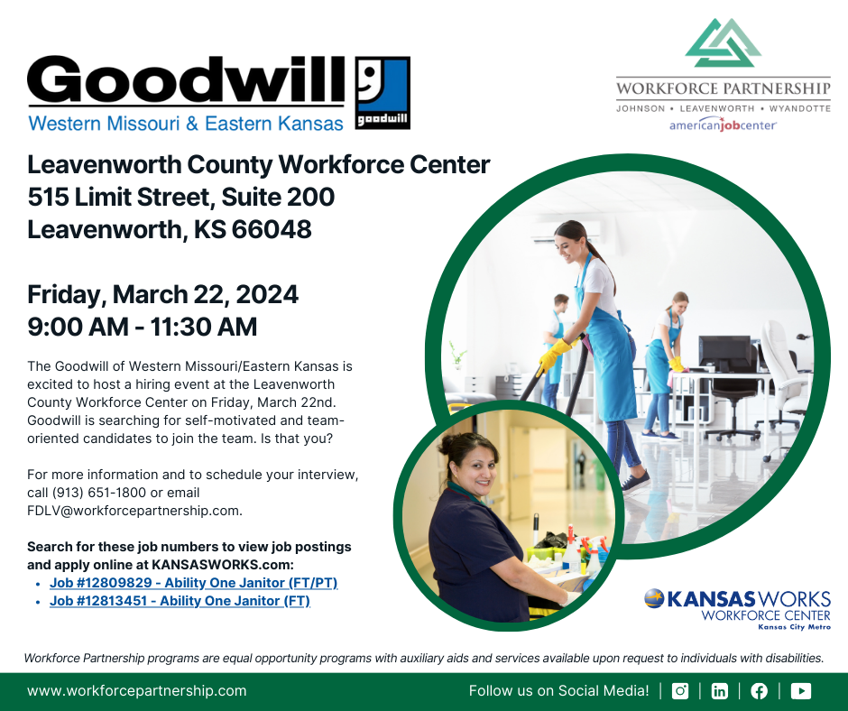 Goodwill hiring event on March 22nd!