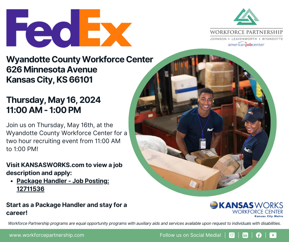 FedEx hiring event on Thursday, May 16th!