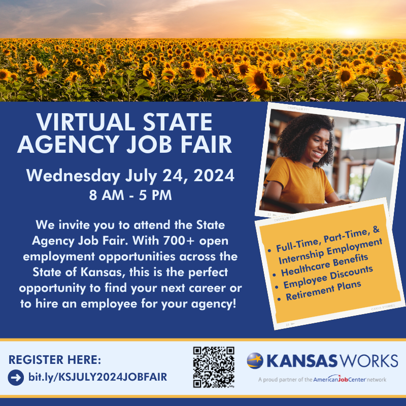 Join us for the Virtual State Agency Job Fair on Wednesday, July 24th!