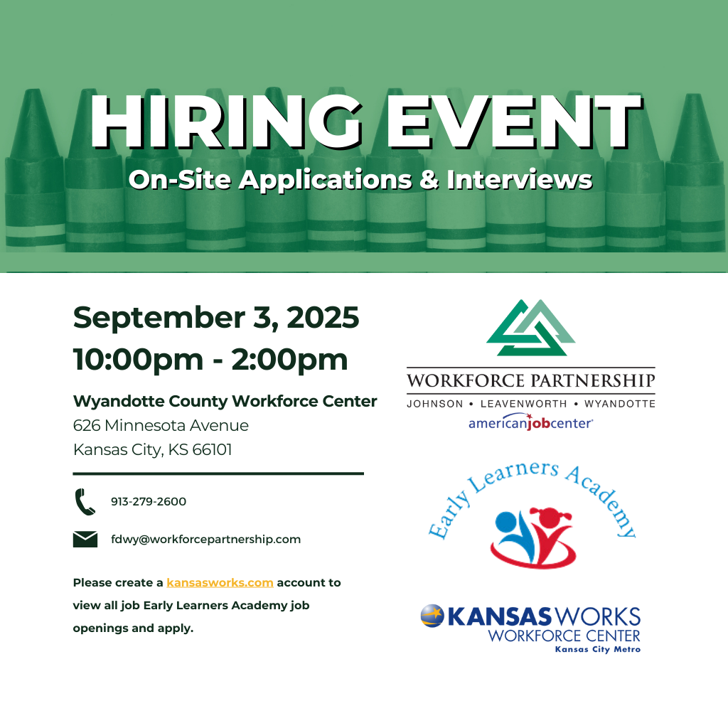 Early Learners Academy hiring event on August 3rd!