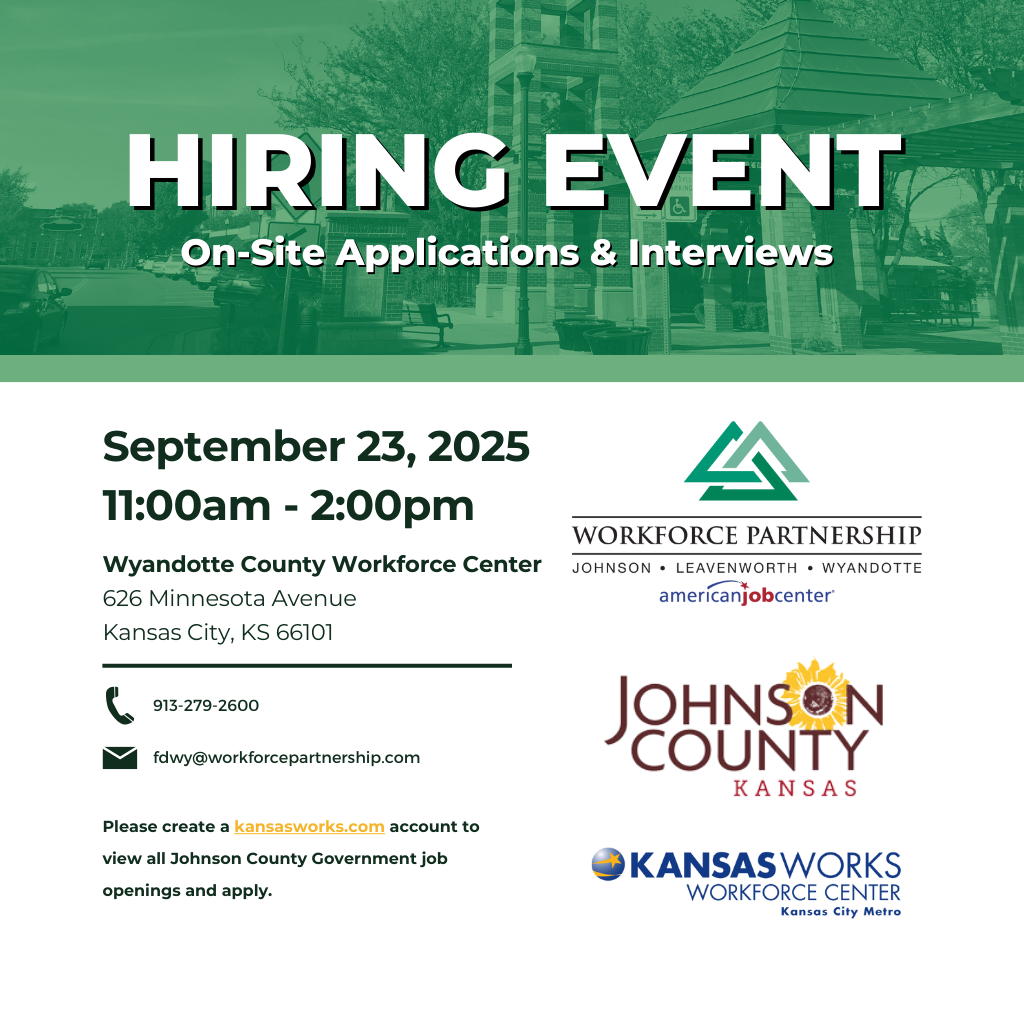 Johnson County Government hiring event in September!