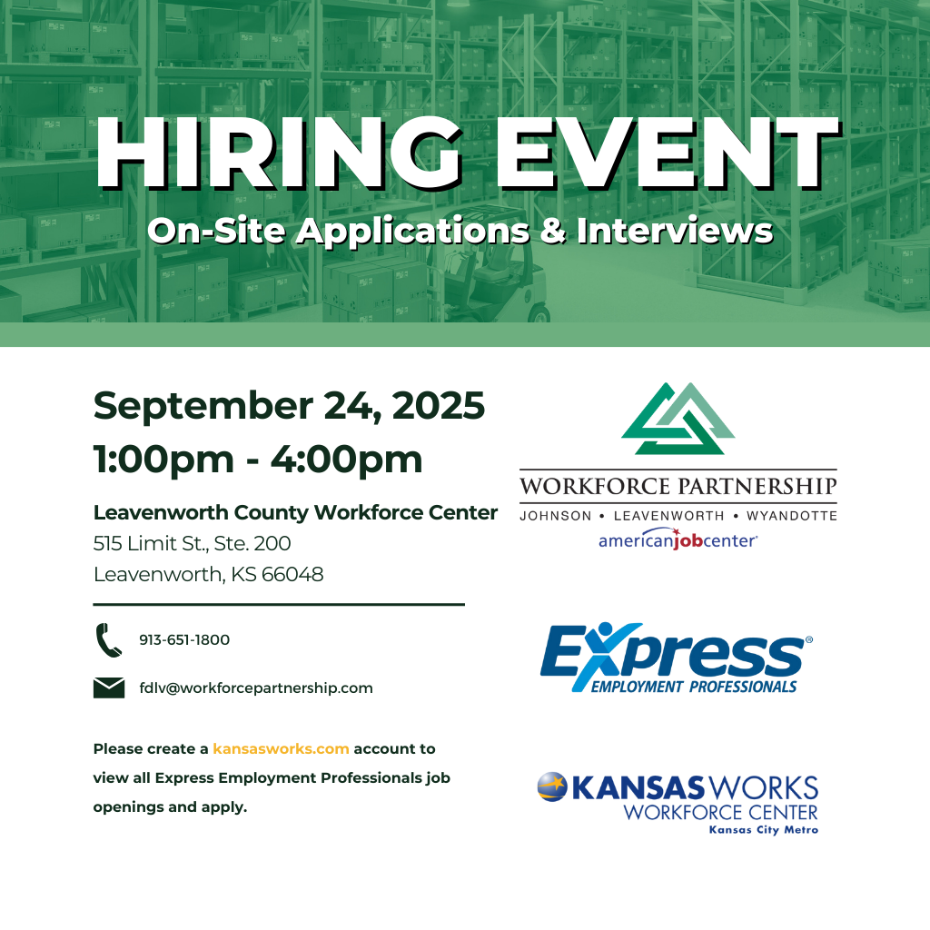 Express Employment Professionals hiring event on September 24th!