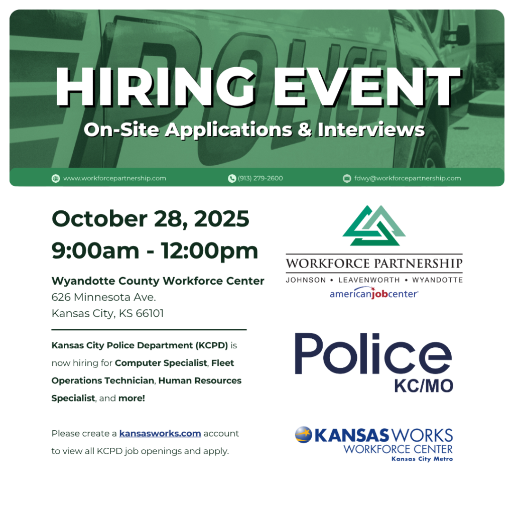 Kansas City Police Department hiring event on October 28th!