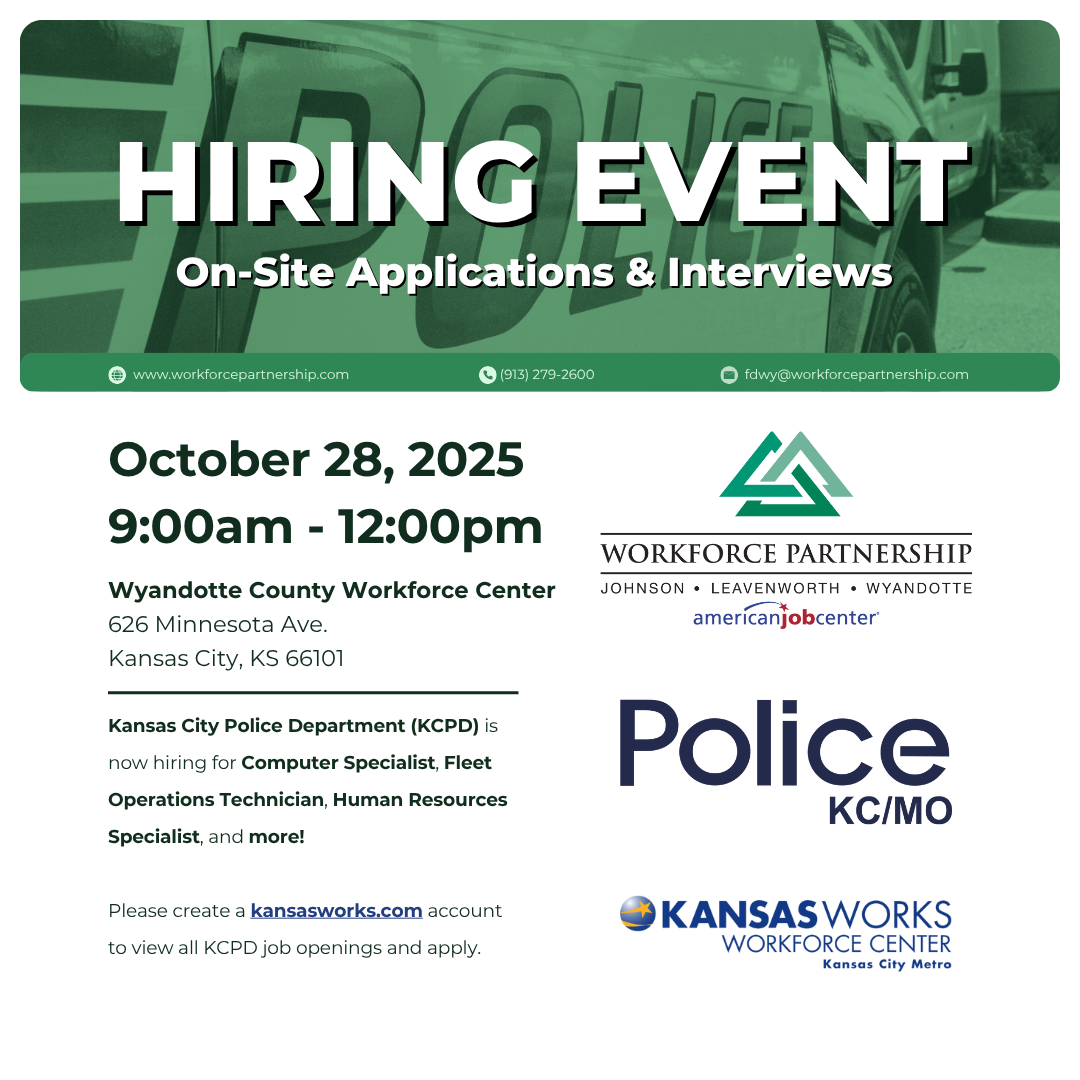 Kansas City Police Department hiring event on October 28th!
