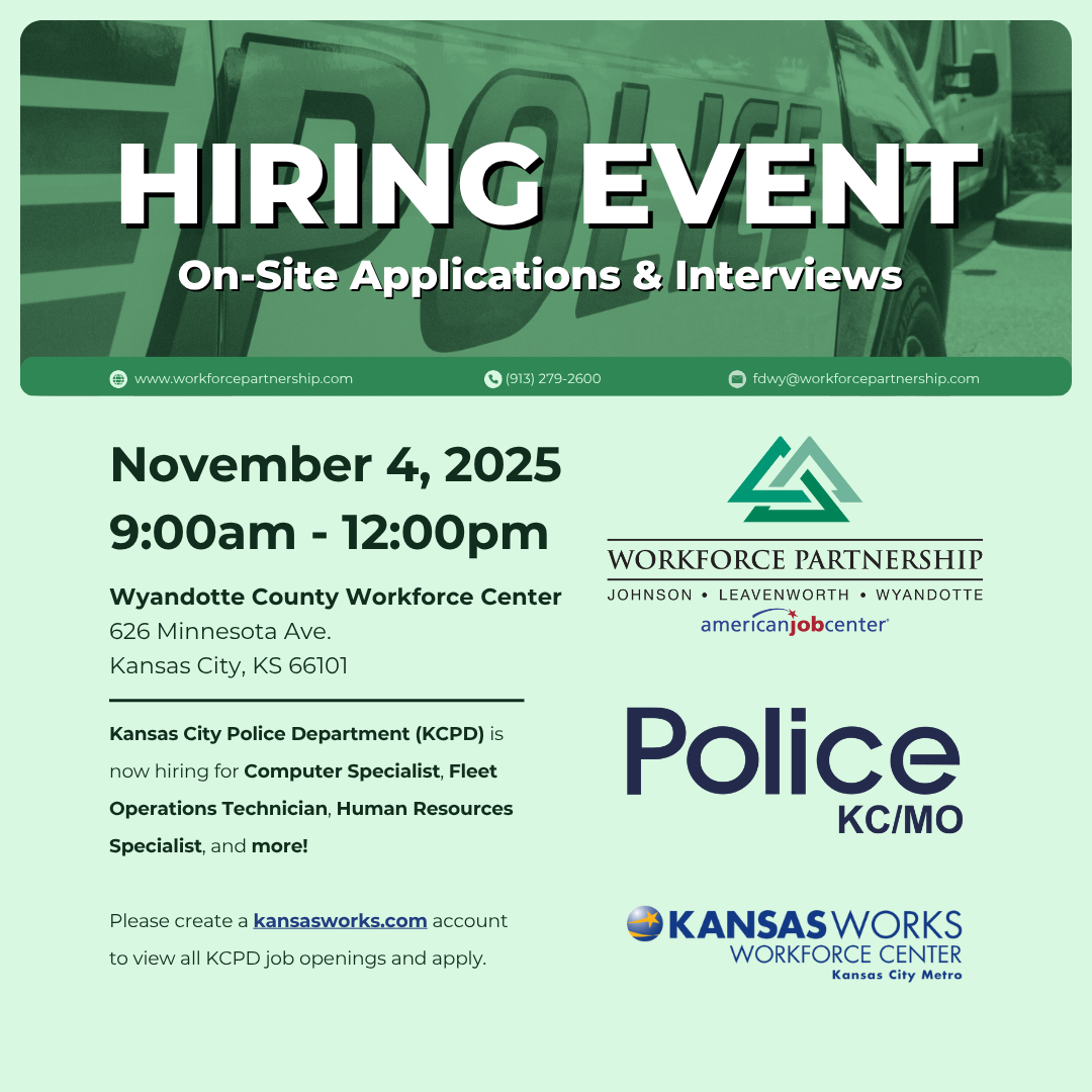 Kansas City Police Department hiring event on November 4th!