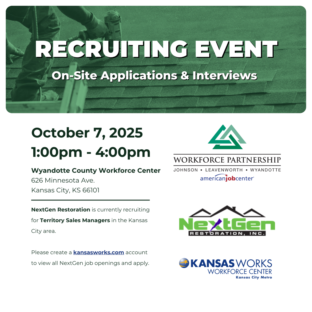 NextGen Restoration hiring event on October 7th!