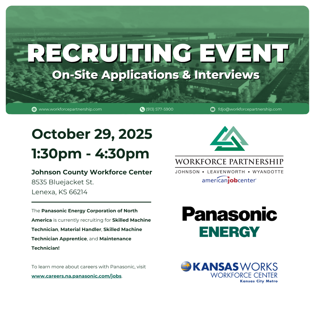 Panasonic Energy hiring event on October 29th!