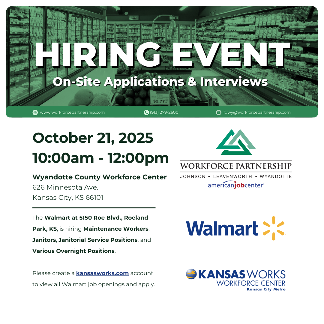 Walmart hiring event on October 21st!