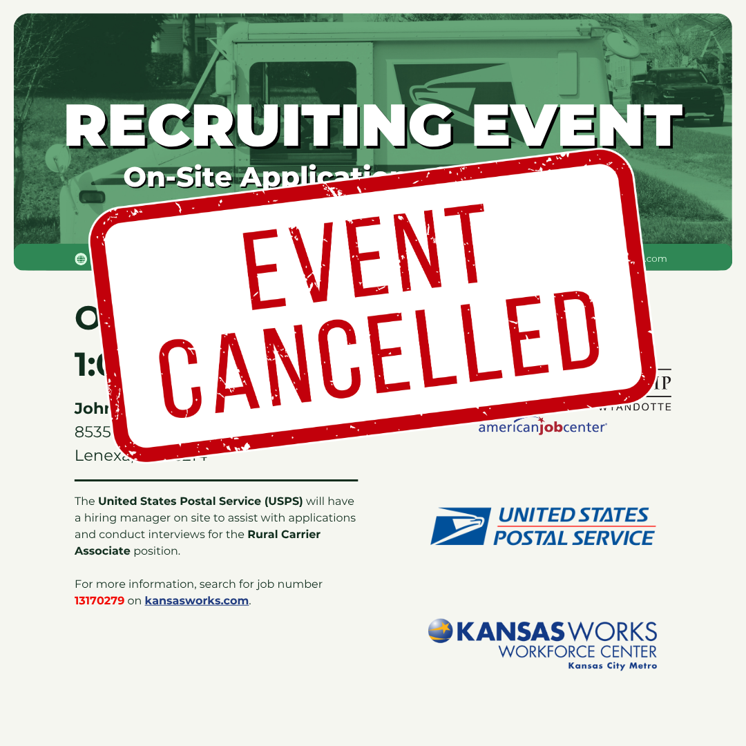 United States Postal Service (USPS) hiring event on October 14th is cancelled!
