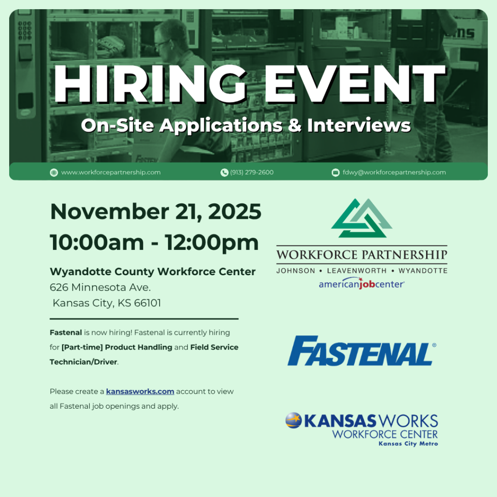 Fastenal hiring event on Friday, November 21st!