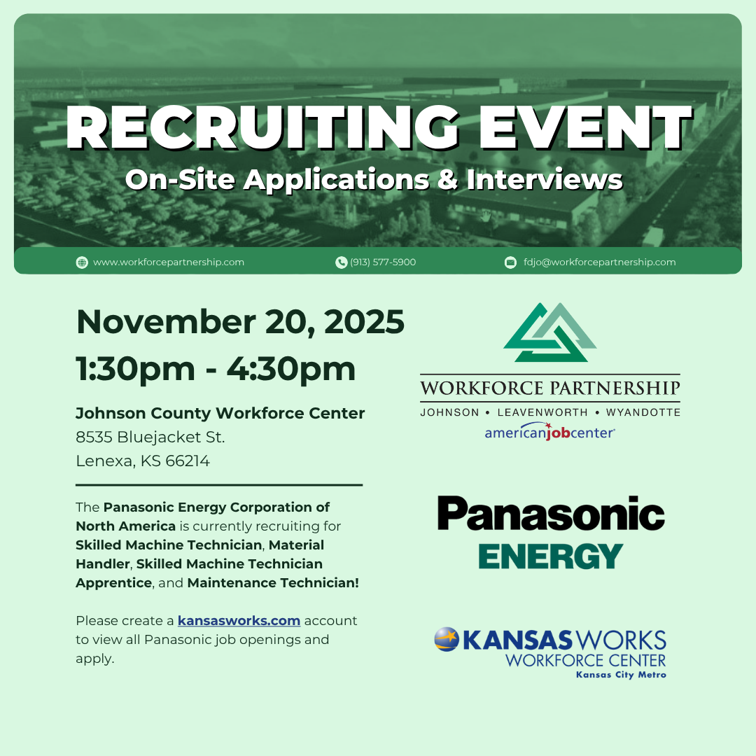 Panasonic Energy hiring event on November 20th!