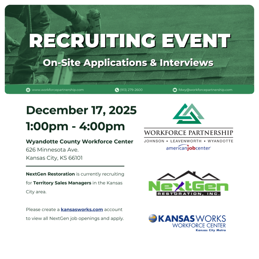 NextGen Restoration hiring event on Wednesday, December 17th!