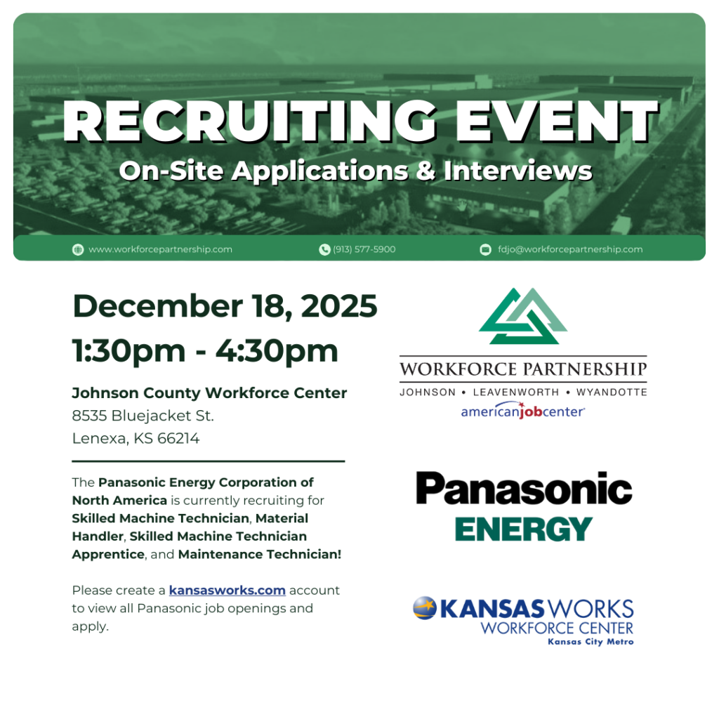 Panasonic hiring event on Thursday, December 18th!