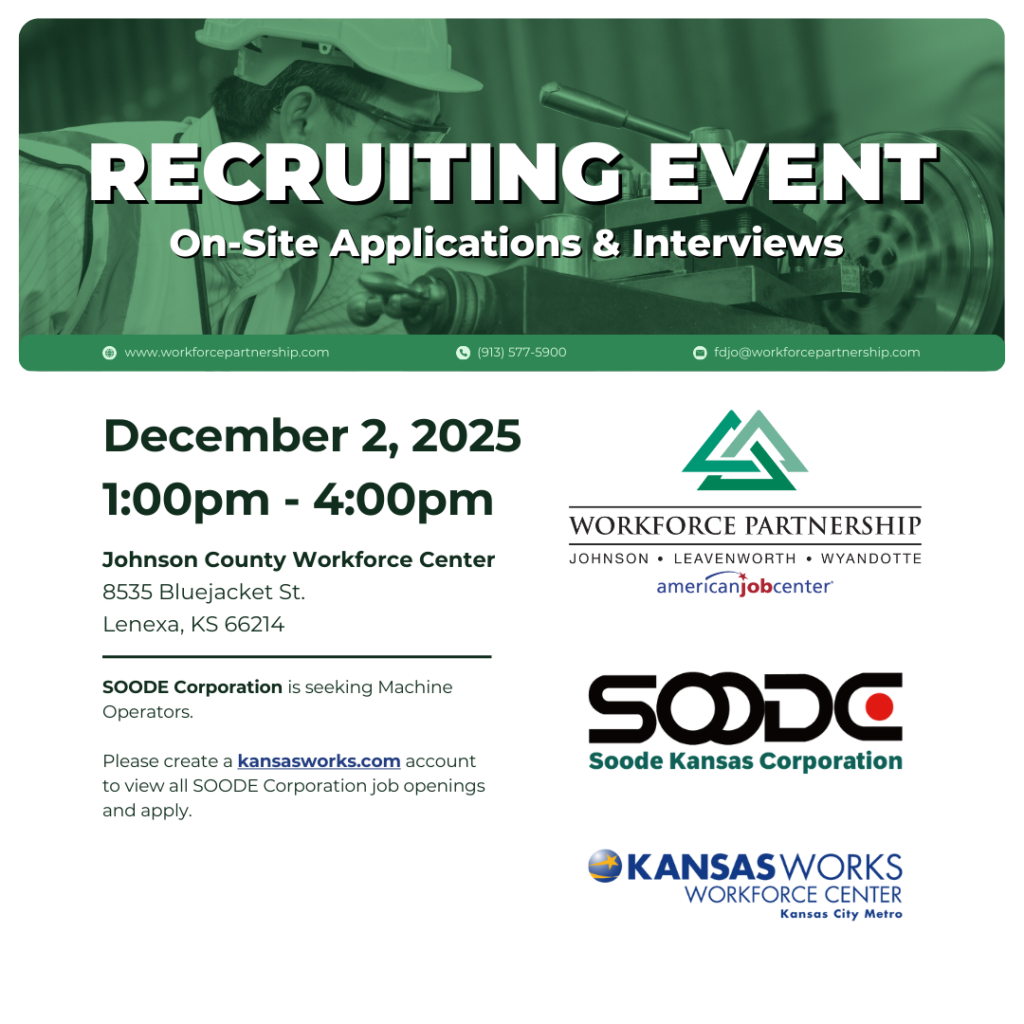 SOODE Corporation hiring event on Tuesday, December 2nd!