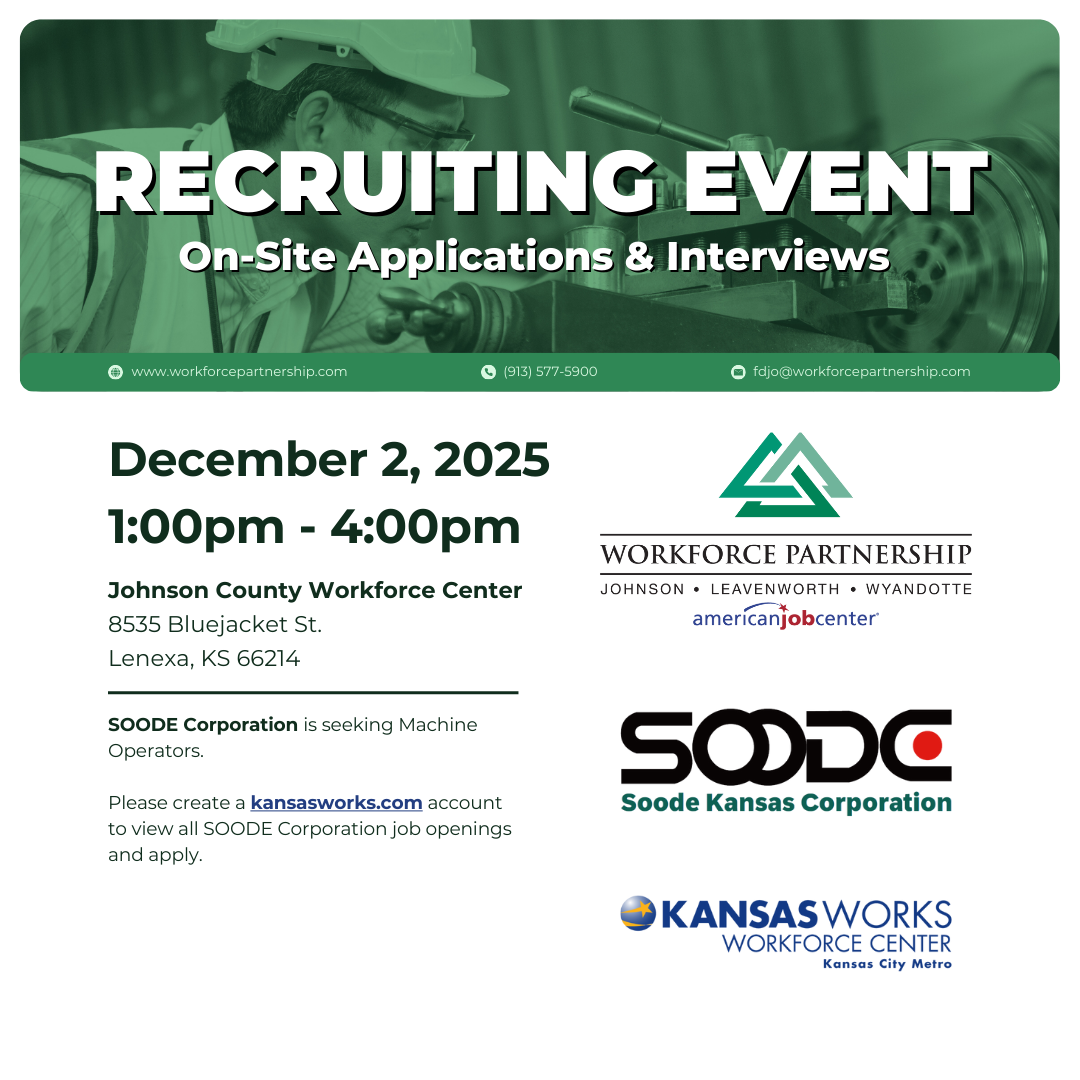 SOODE Corporation hiring event on Tuesday, December 2nd!