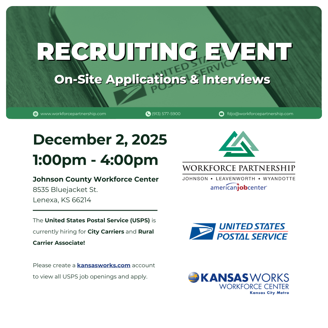 The United States Postal Service (USPS) recruitment event on Tuesday, December 2nd!