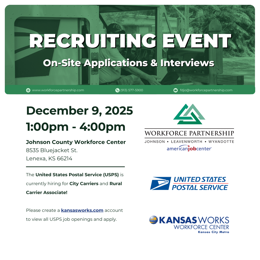 The United States Postal Service (USPS) recruiting event on Tuesday, December 9th!