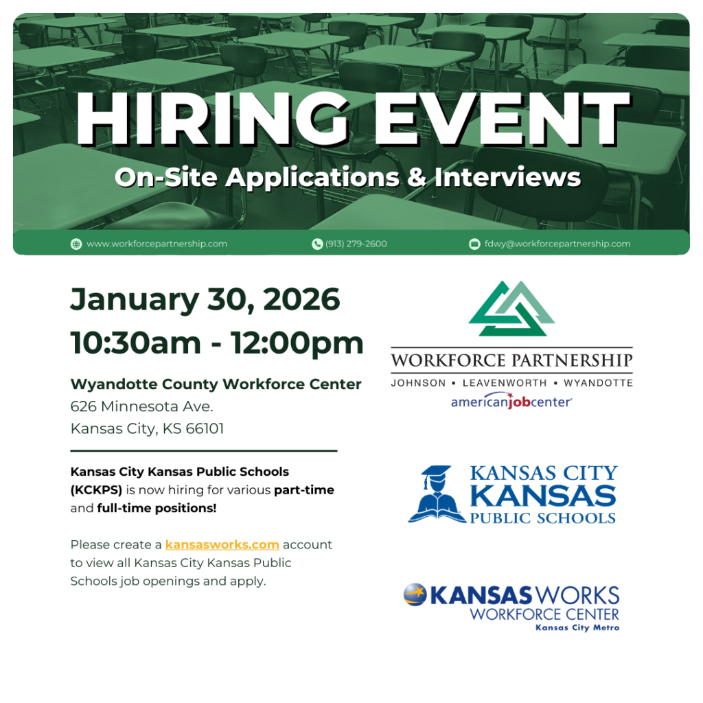 Kansas City Kansas Public Schools hiring event on January 30th!