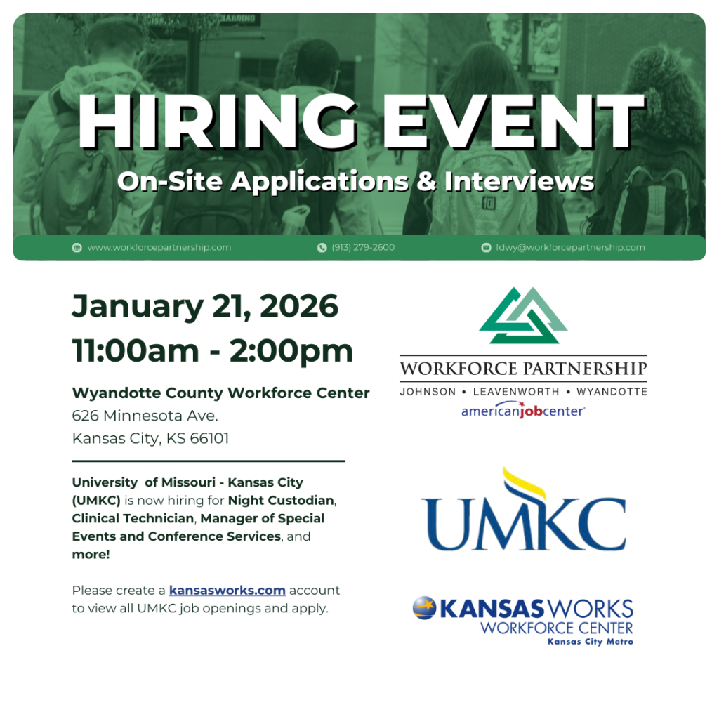 UMKC hiring event on Wednesday, January 21st!