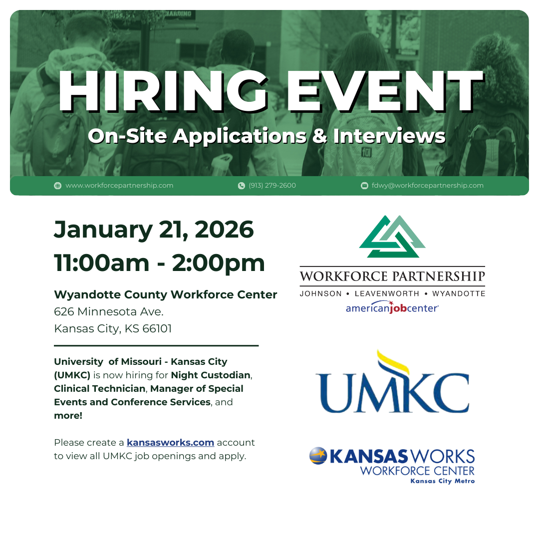 UMKC hiring event on Wednesday, January 21st!