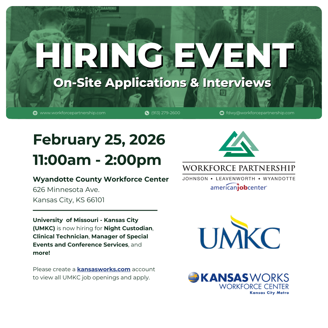 University of Missouri - Kansas City hiring event on Wednesday, February 25th!
